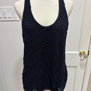 GAP Black Crochet Tank Top